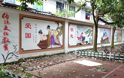 泰顺筱村二小校园墙绘：墨客墙绘，为校园添彩，育梦启航